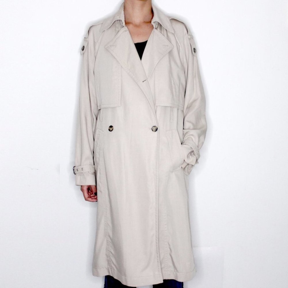Michael Kors Women's Beige Long  Trench Coat Size S